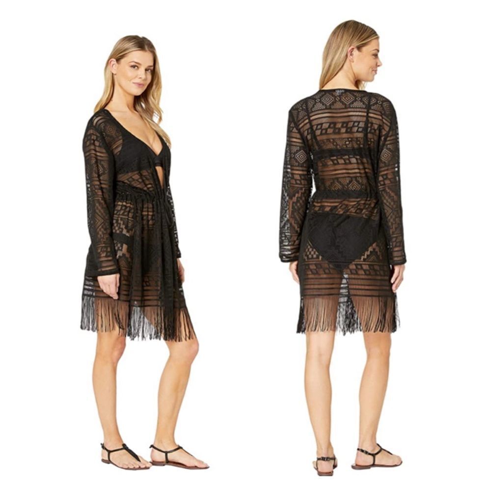 dotti Fringed Kimono Coverup NWT